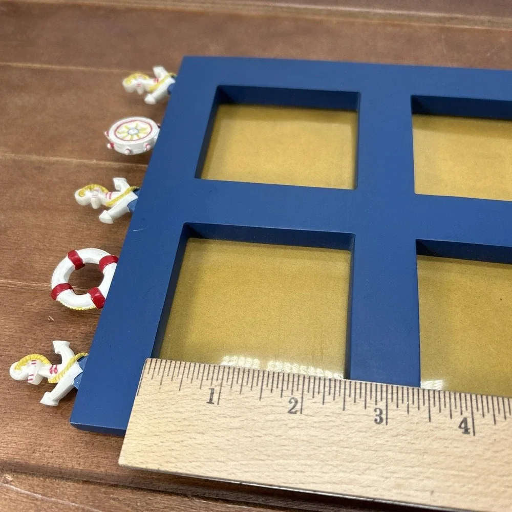 Nautical Blue Wood Window Shaped 2.5